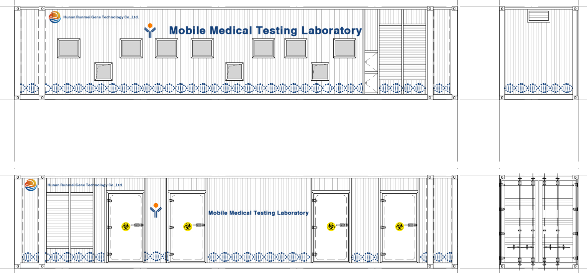 BSL 2 Laboratorio de pruebas médicas móviles para el virus de Corona