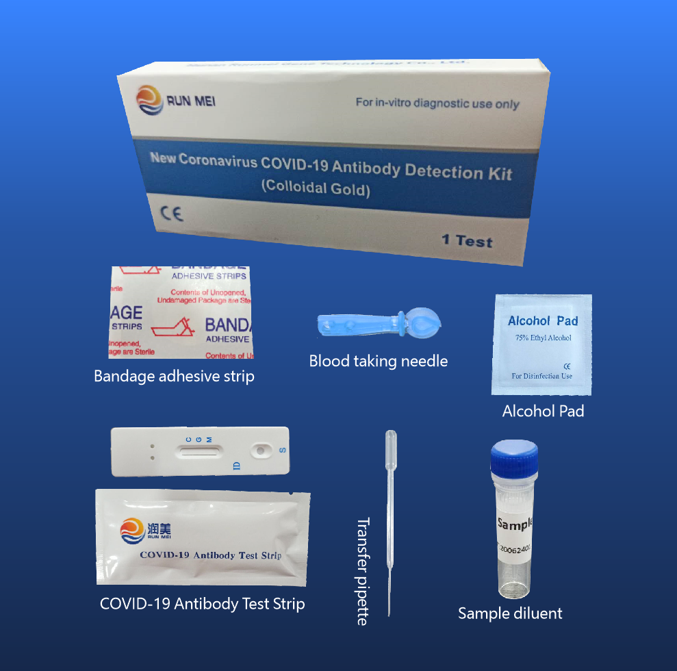 Nuevo kit de detección de anticuerpos CORONAVIRUS COVID-19 (oro coloidal, paquete individual)